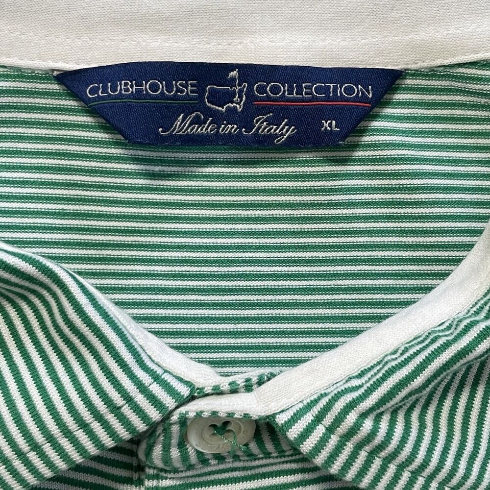 Clubhouse Collection Augusta National Polo Shirt Italy Made Striped Green XL Men - Picture 5 of 9